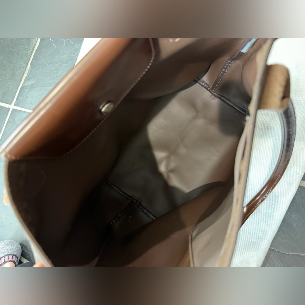 EUC: Longchamp Le Pliage tote Bag, brown - Picture 8 of 15